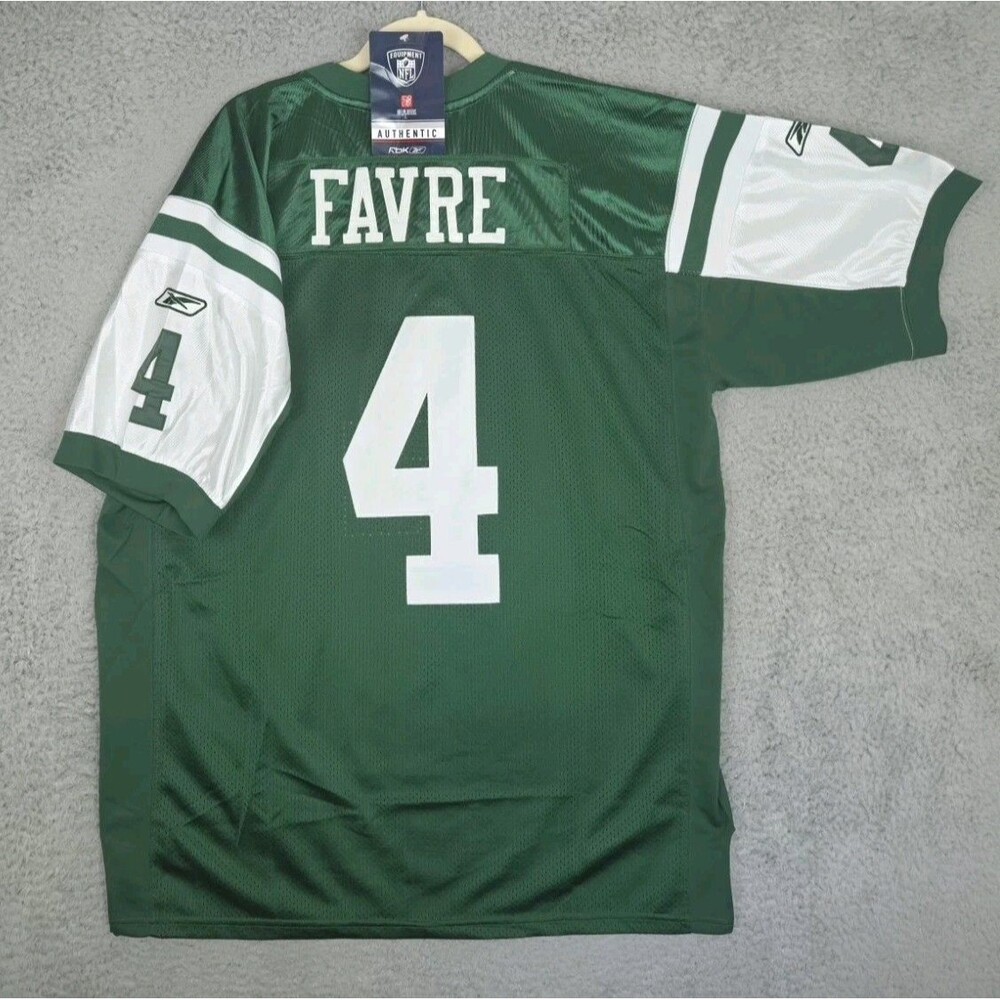 Reebok Authentic Jersey Brett Favre #4 New York Jets Mens 52 2XL Green Sewn NWT